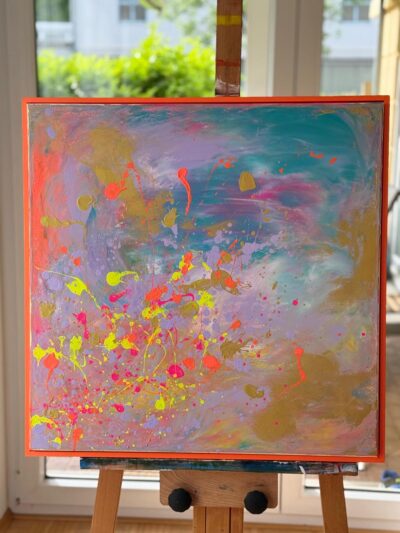 Sias Kunstwelt - Neon Droplets – Abstract Neon Art